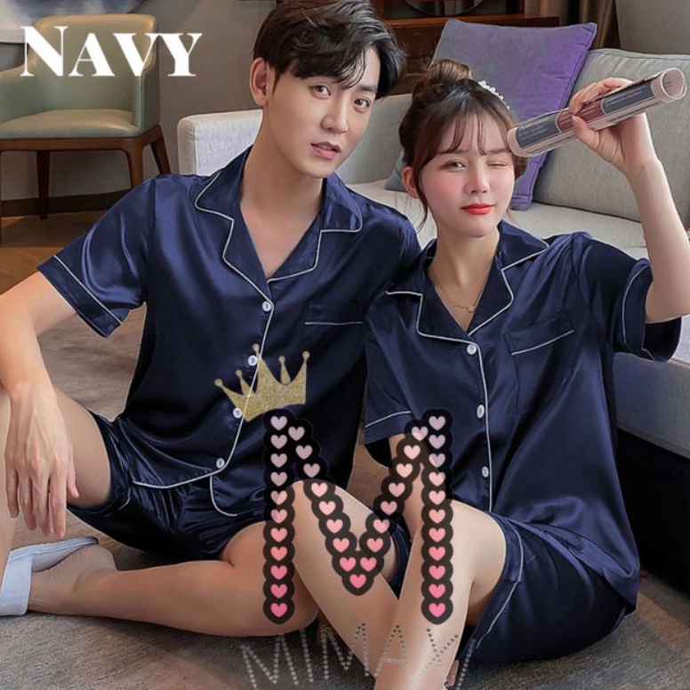 New stelan piyama couple celana pendek  pasangan suami istri