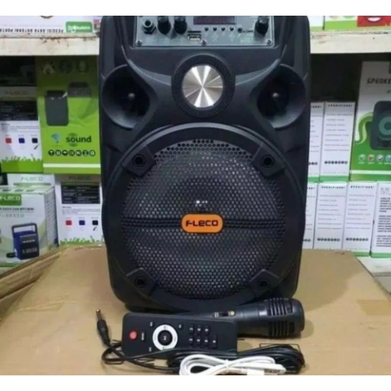 speaker Bluetooth 8,5 inch fleco fl -955 free Mic suara Bass full 8,5