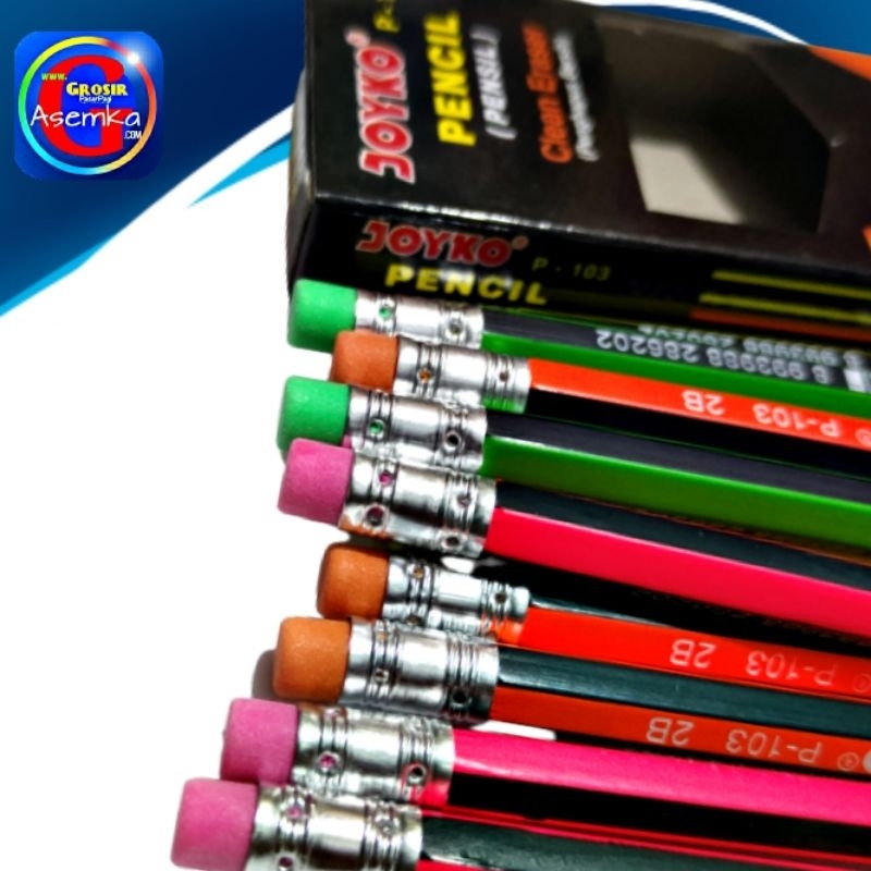 

Pensil 2B Joyko P-103 Ada hapusan Warna Strong 12pcs