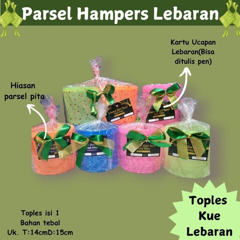 

Hampers Lebaran Toples Isi 1 Termasuk Kartu Ucapan dan Pita /Parsel Lebaran