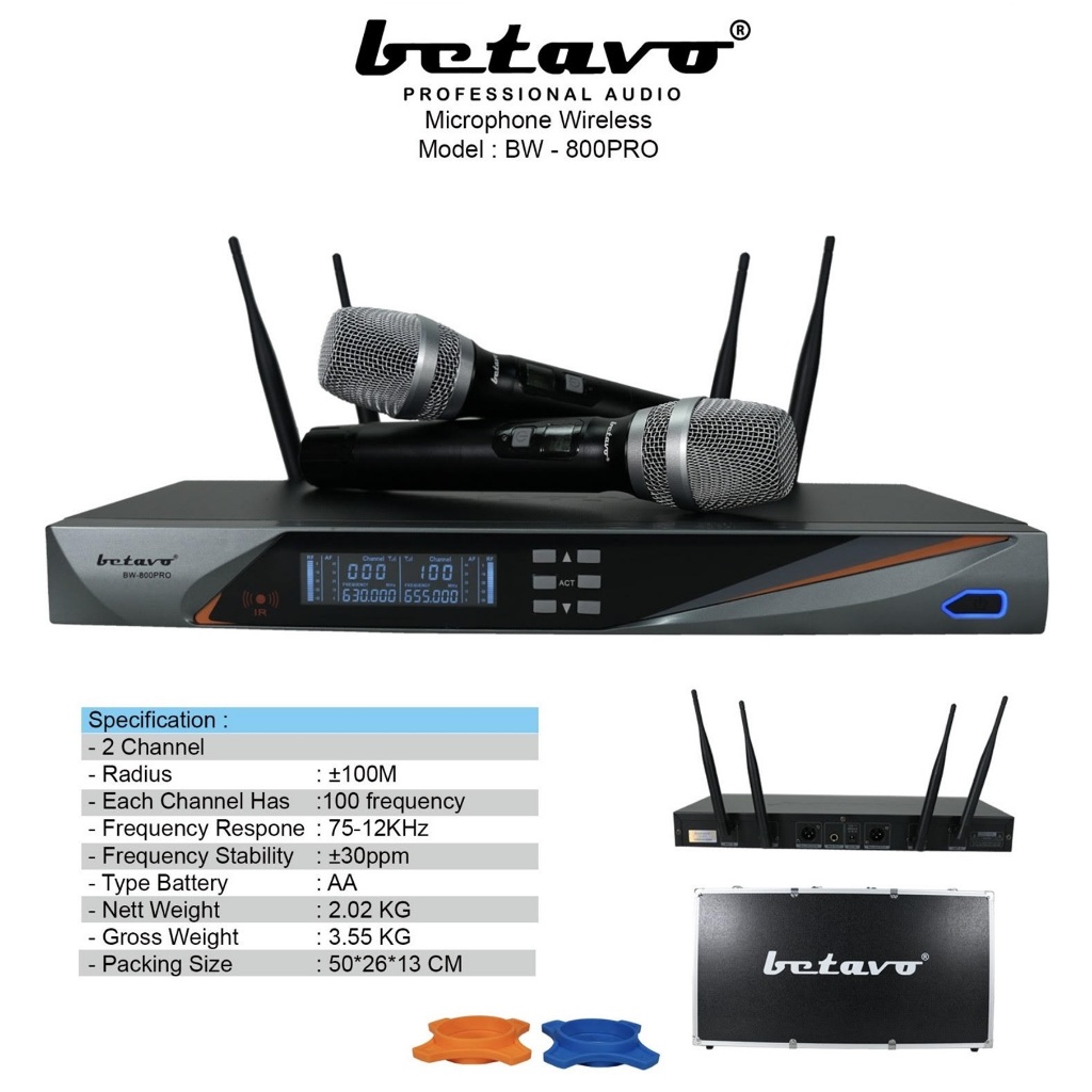 Mic wireless betavo BW800pro mic wireless betavo bw 800 pro