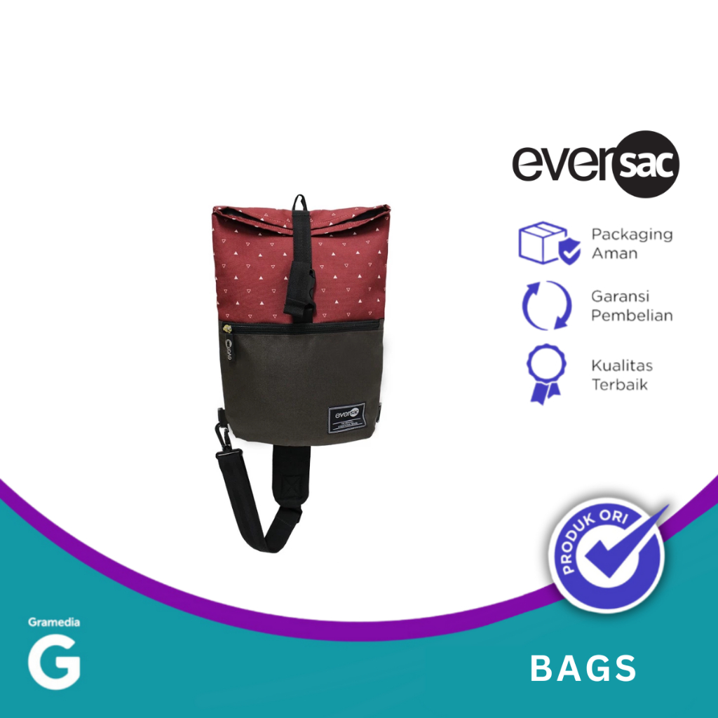 Eversac Ara One Shoulder Maroon Triangle Brown - 208033778