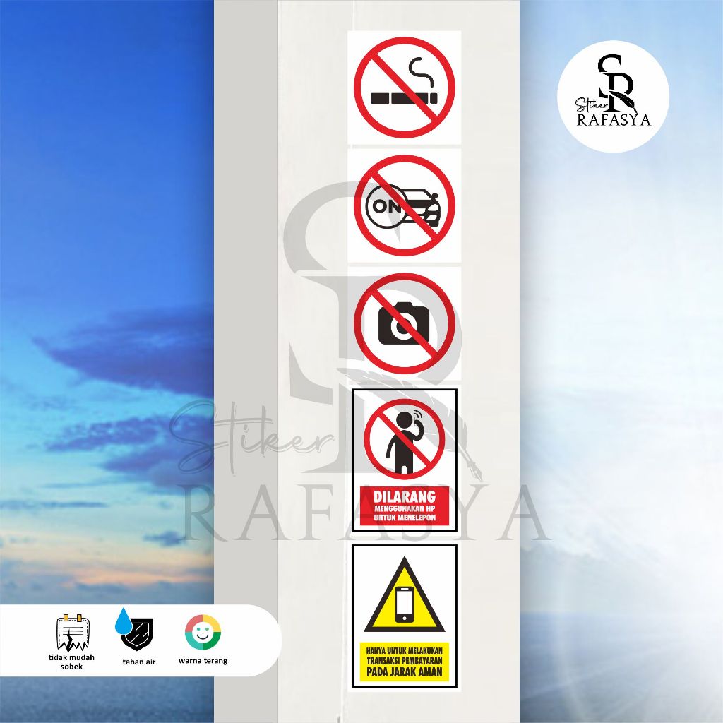 

stiker pertamina / dilarang memotret, merokok, menelpon, menyalakan mesin / peringatan pertamina