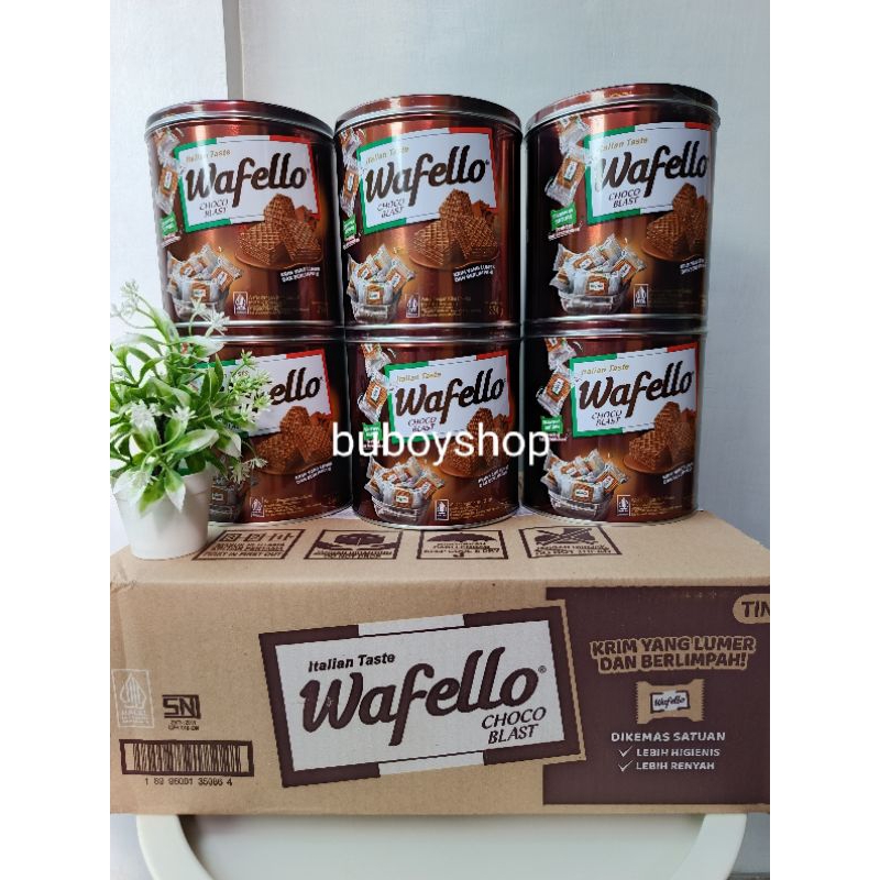 

[ DUS / 6 KALENG] WAFELLO Wafer Cokelat Kaleng 234gr