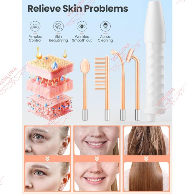 ALAT FACIAL HF HIGH FREQUENCY PORTABLE untuk perawatan wajah berjerawat mengencangkan kulit dan meng