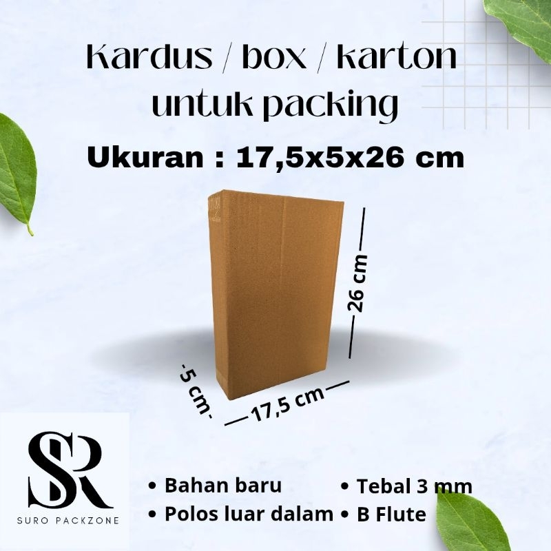 

Kardus Packing Ukuran 17,5x5x26 cm / Box Packing / Karton Packing Polos Baru dan Tebal
