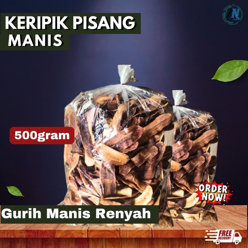 

Keripik Pisang Kepok Matang Manis Gurih Renyah 500Gram (pisang matang)
