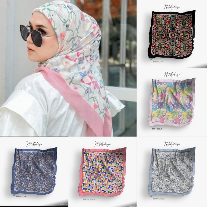HIJAB SEGIEMPAT Motif Kerudung Voal Premium / VOAL MOTIF TERBARU / SEGIEMPAT MOTIF BUNGA / VOAL PREM