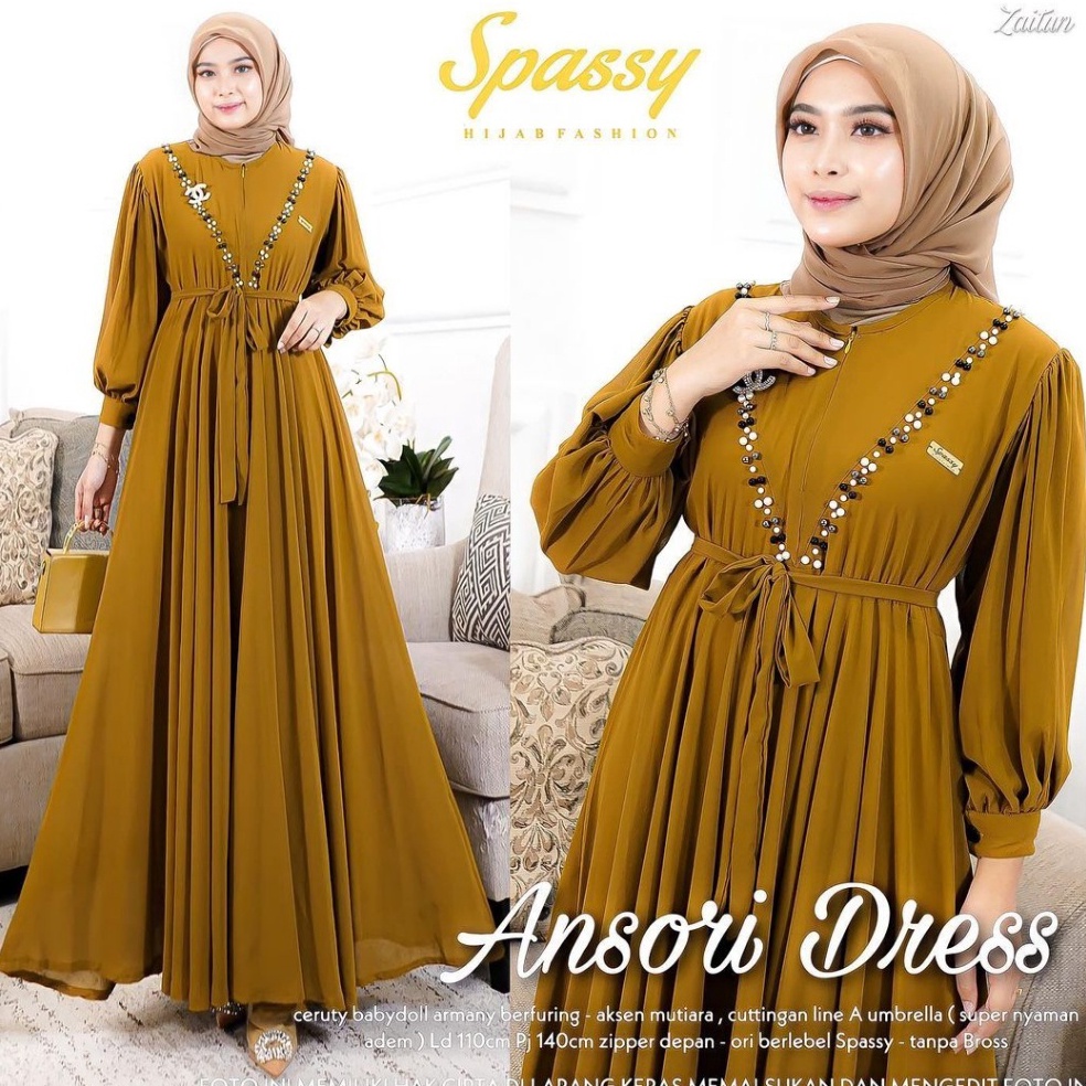 Barang Pilihan Ansori Dress Kondangan Crinkle Airflow Premium
