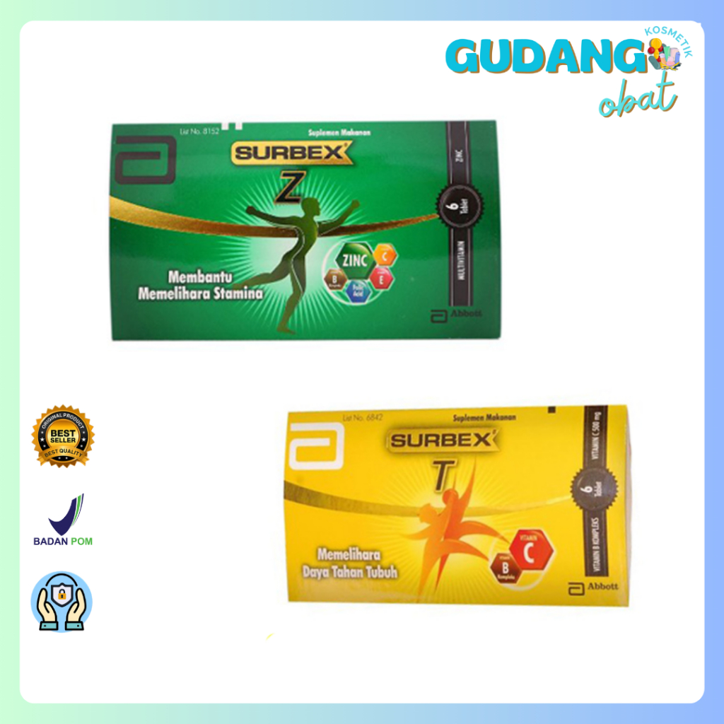 Surbex Z Tablet 6 S, Surbex T Tablet 6s - Vitamin B Komplek Dan Vitamin C-Daya Tahan Tubuh