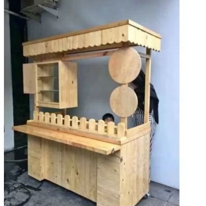 gerobak booth, gerobak angkringan, gerobak minimalis serbaguna dari kayu jati belanda