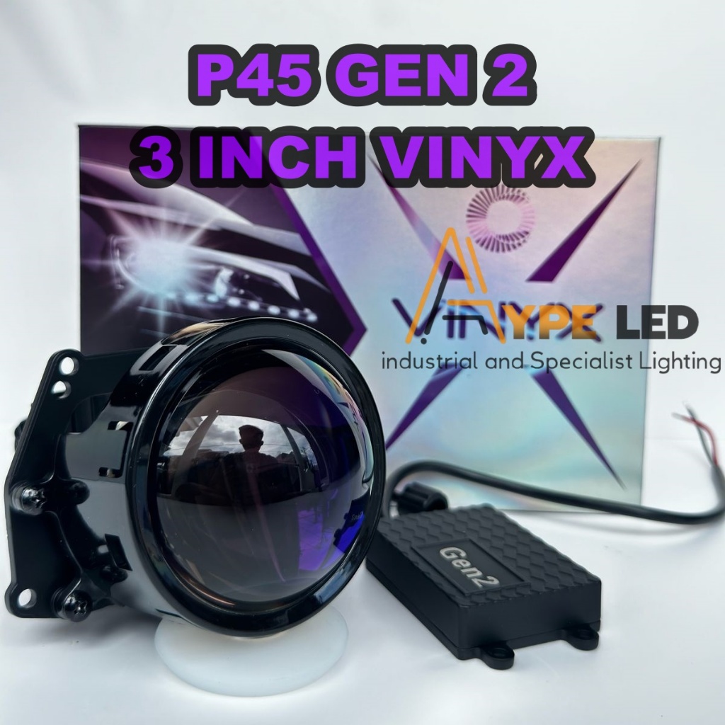 Biled Projector Vinyx P45 Gen 3 Terbaru 3 inch Purple Lens 55 WATT Driver external gen 2 Original