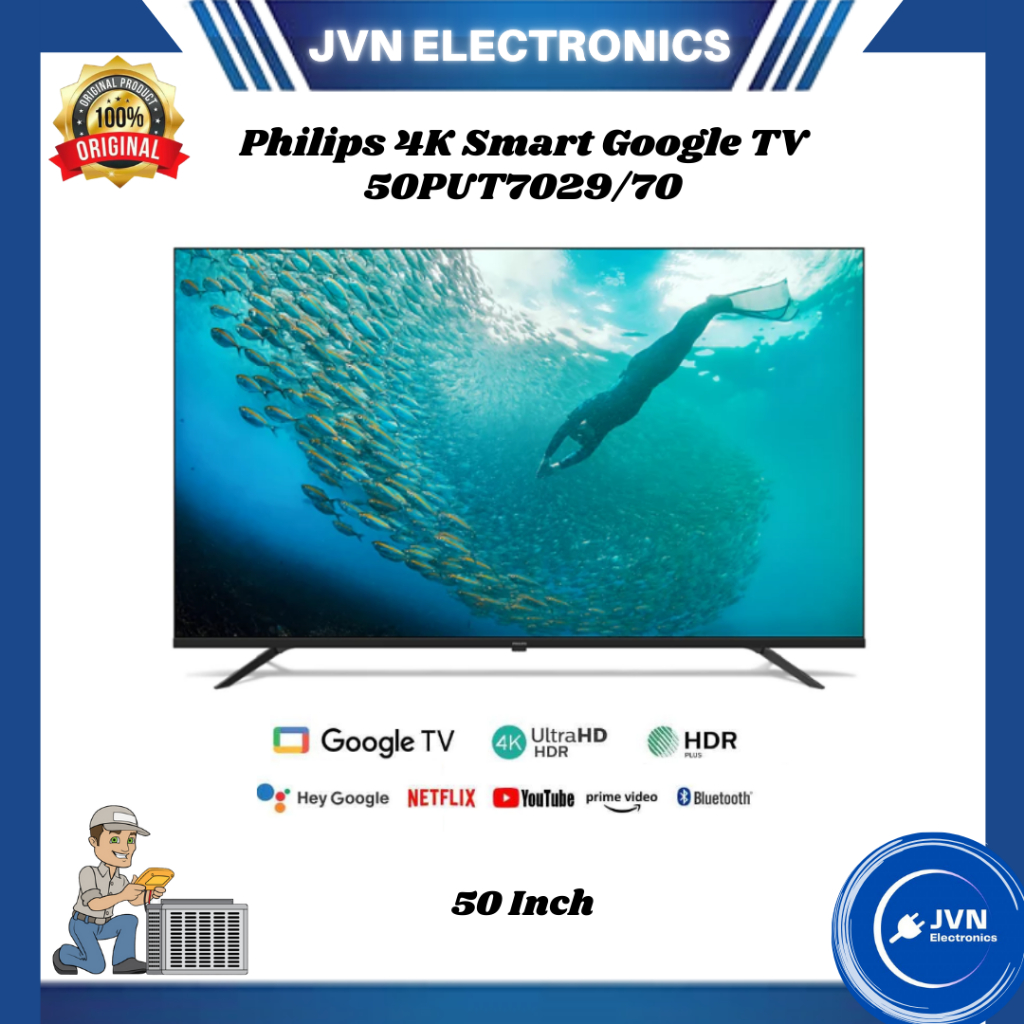 Philips 50 Inch 4K Smart Google TV - 50PUT7029/70