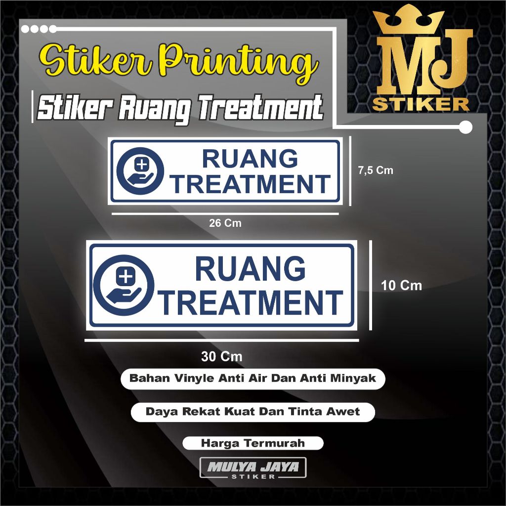 

PROMO Mulya Jaya Stiker Ruang Treatment / Ruang Perawatan / Stiker Klinik / Stiker Rumah Sakit / Stiker Puskesmas