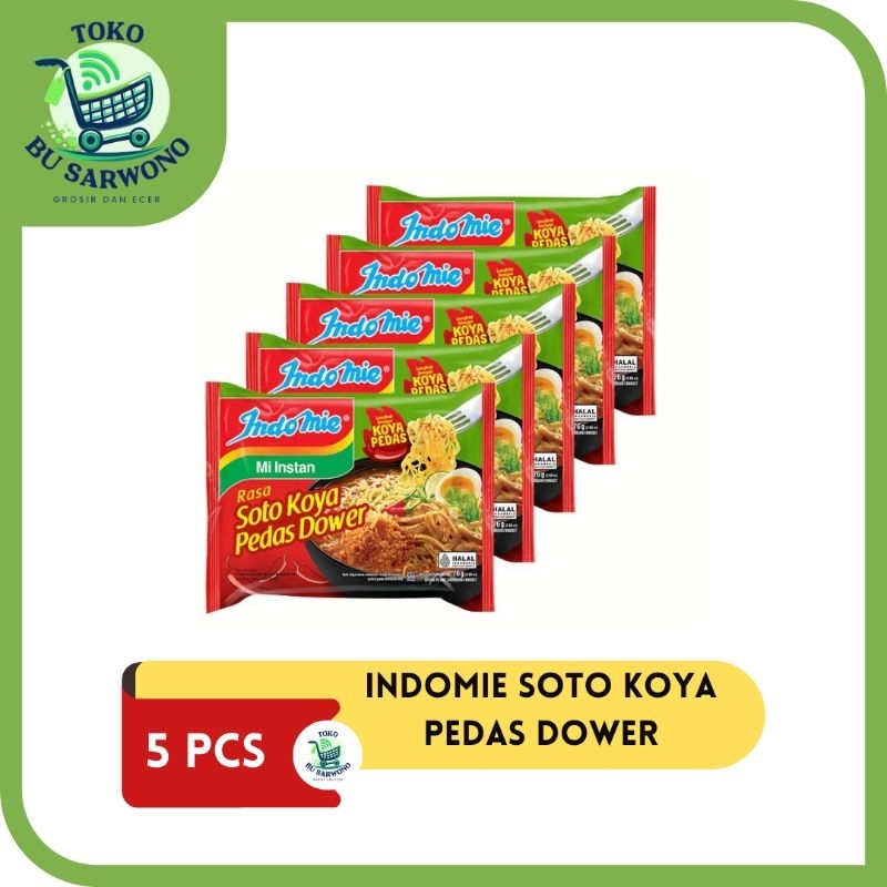 

INDOMIE SOTO KOYA PEDAS DOWER 76 GRAM ISI 5 PCS