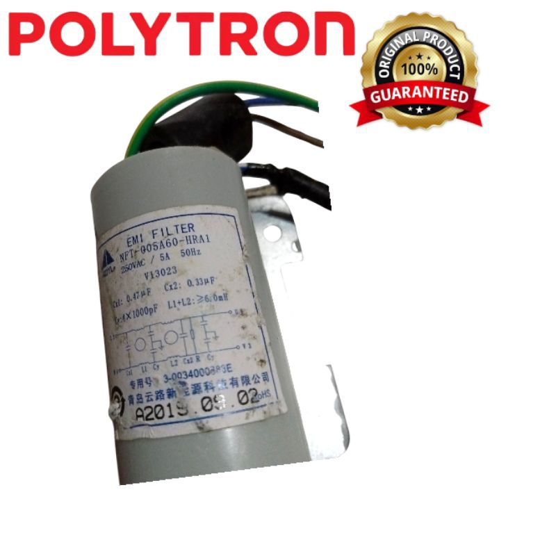 KAPASITOR CAPASITOR MESIN CUCI FRONT LOUDING EMI FILTER POLYTRON ORIGINAL