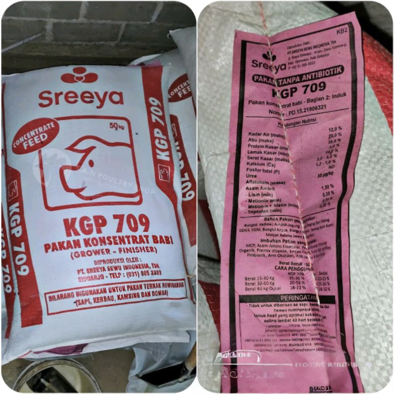 Sreeya kgp 709 konsentrat babi penggemuk hewan ternak