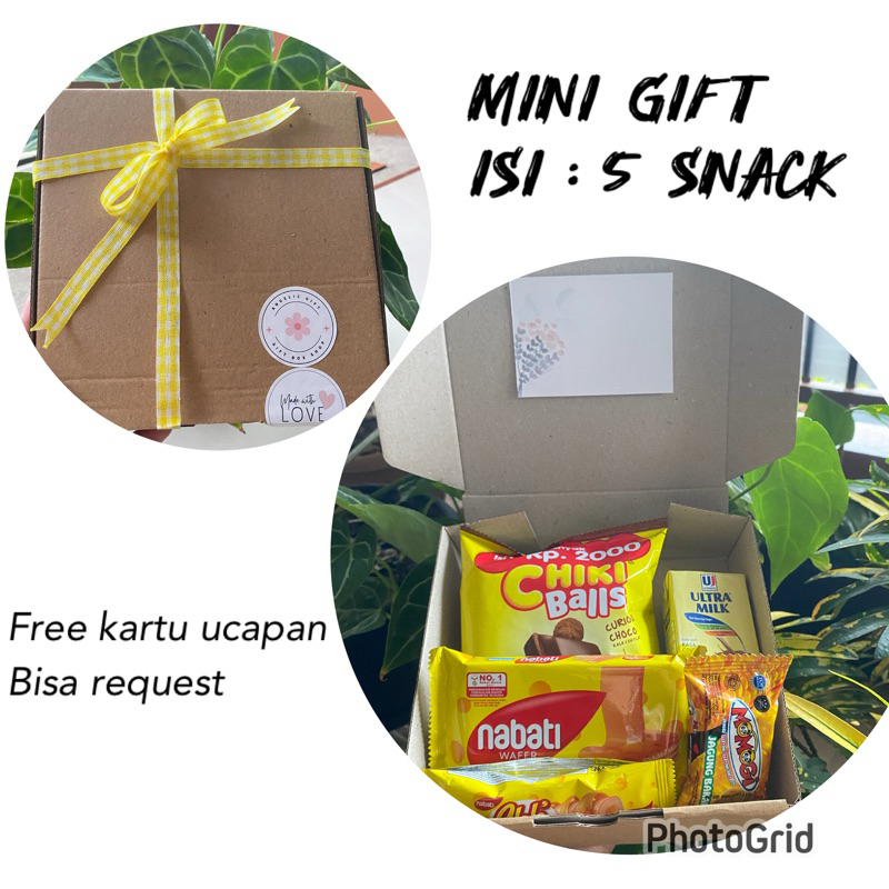 

HAMPERS ULANG TAHUN, GIFT BOX MINI SNACK ISI 5 snack [Varian kuning]