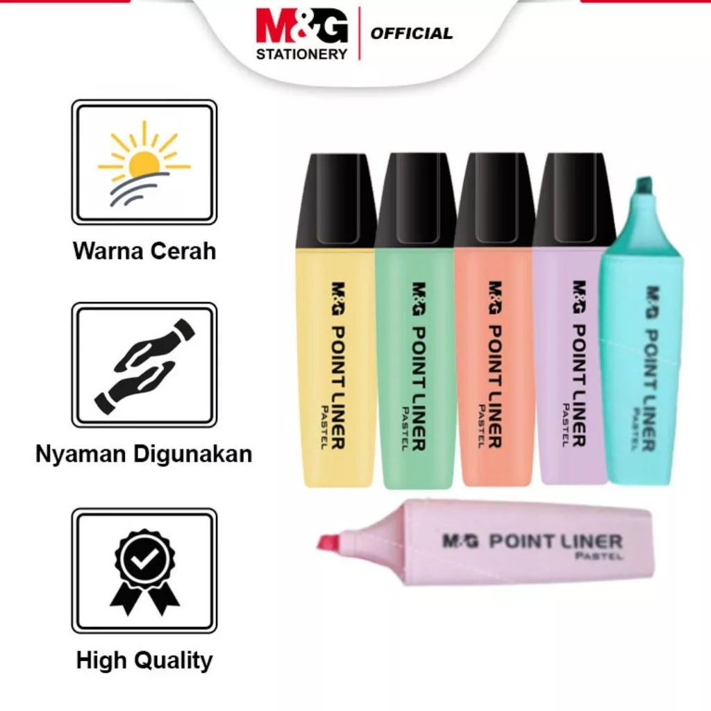 

( 1PCS ) Highlighter Point Liner M&G Pastel Colors Penanda Tulisan #AHM21578 - SATUAN