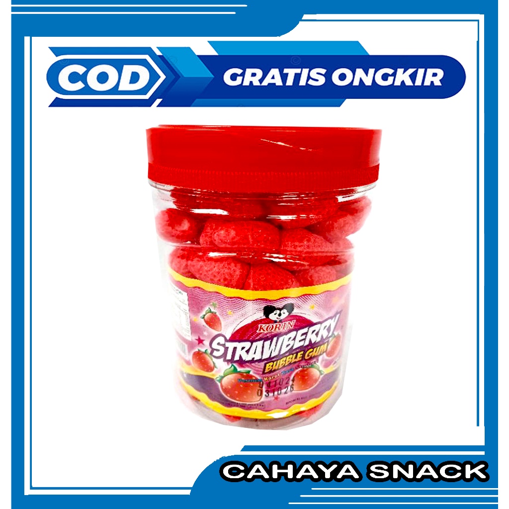 

PERMEN BUBBLE GUM KORIN STRWBERRY ISI 100 PCS