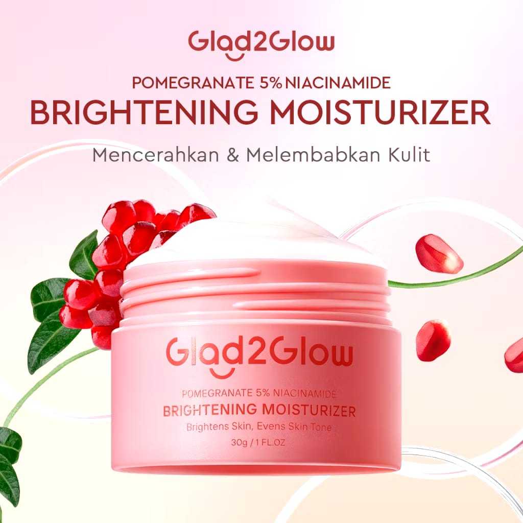 Glad2Glow Brightening Moisturizer Pink Pomegranate Pelembab 30g