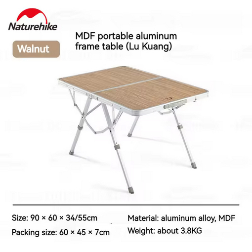 MEJA LIPAT MDF SQUARE NATUREHIKE CNH22JU055 FOLDING PORTABLE TABLE OUTDOOR CAMPING GLAMPING