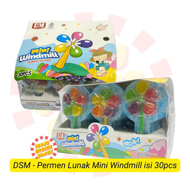 

DSM Permen lunak lolipop mini windmill isi 30pcs