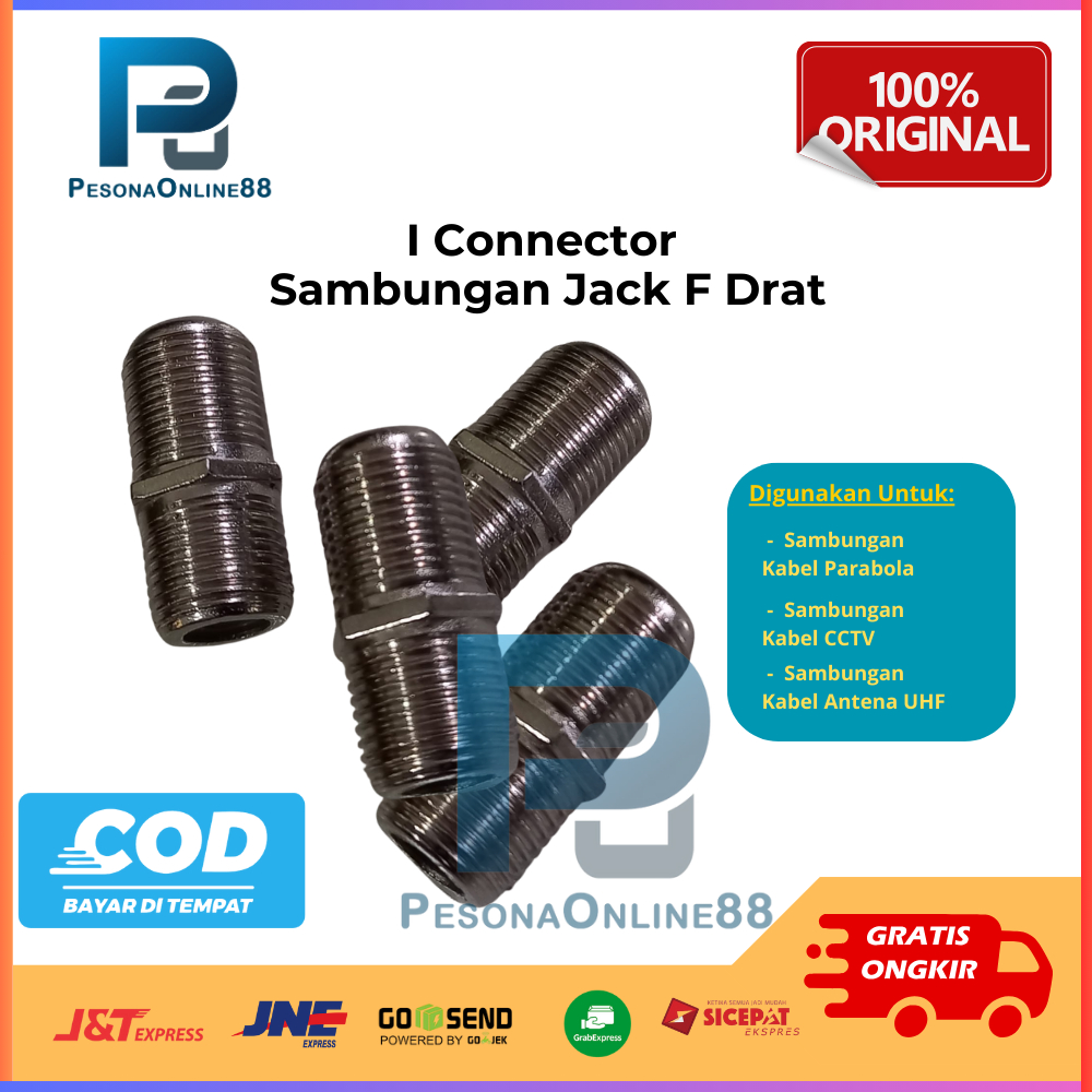 I Connector Sambungan F Connector Untuk Sambungan Jack F Drat