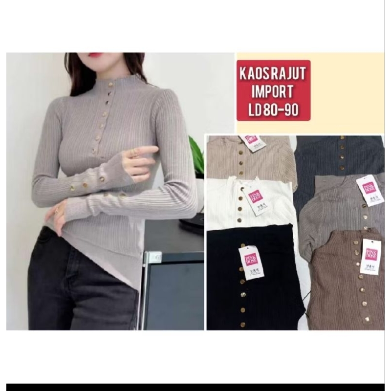 Atasan rajut pinkdose, manset innara, manset import, atasan import, rajut, knit