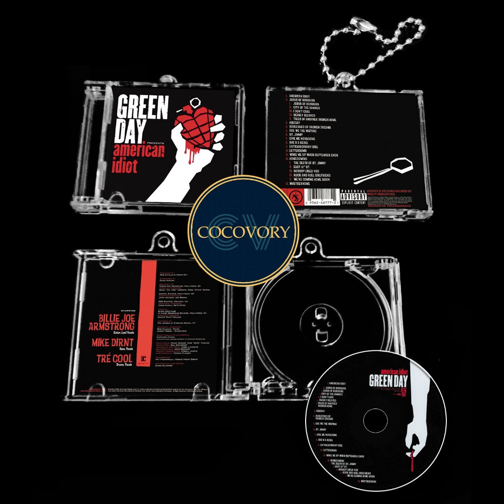 Green Day Mini CD Album Keychain NFC Gantungan kunci ganci keyring American Idiot