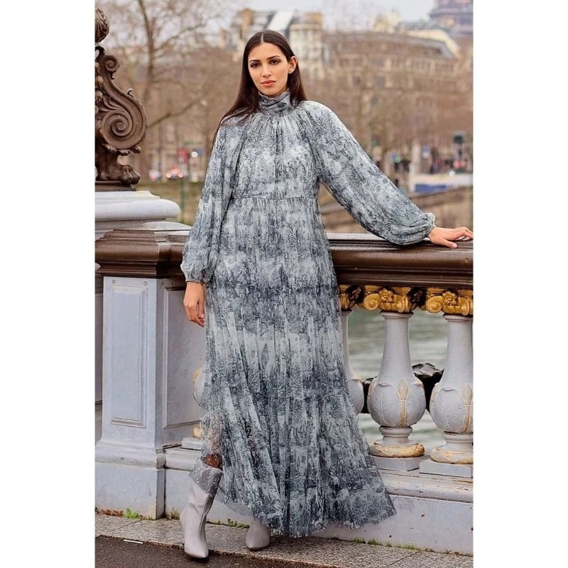 Benang Jarum - El Mar Minorca Long Dress - Grey - XS  { NEW }