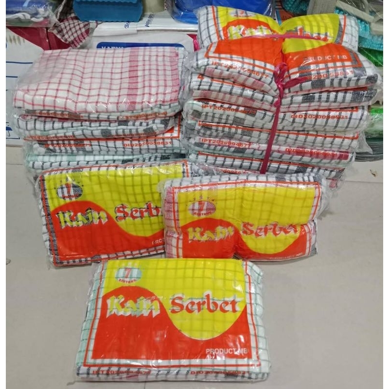 ( 12 PCS ) KAIN SERBET 7 BINTANG PUTIH KAIN LAP