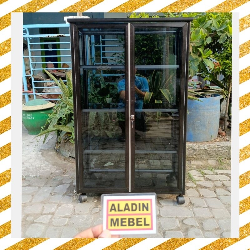 Lemari Baju Anak / Mukena Pintu 2 Full Kaca