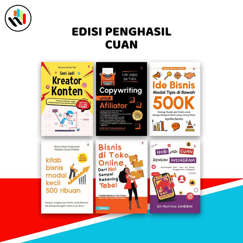 Buku Bisnis : Seni Jadi Kreator Konten,Copywriting Untuk Afiliator,Bisnis Di Toko Online,Hobi Jadi C
