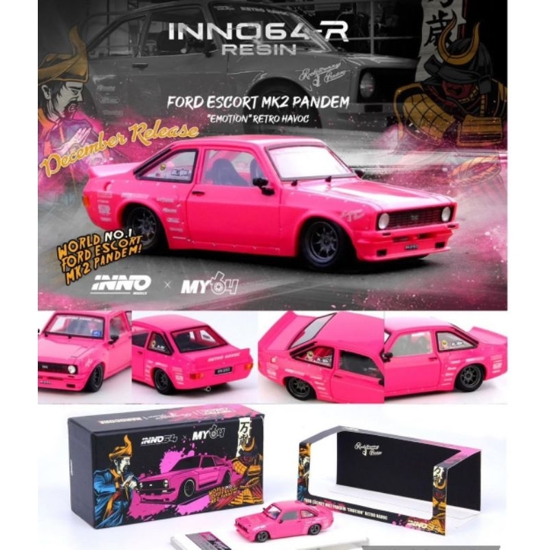 INNO 64 RESIN 1:64 FORD ESCORT MK2 PANDEM EMOTION RETRO HAVOC ROCKET BUNNY PANDEM HARDCORE MY64 PINK