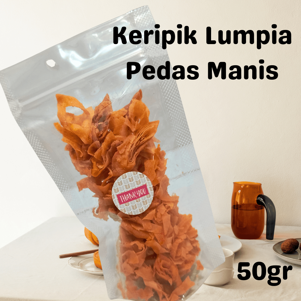 

50gr KERIPIK LUMPIA PEDAS MANIS TJMS