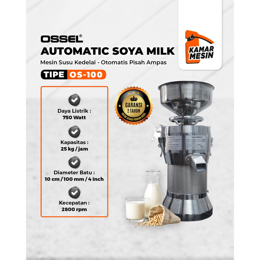 OSSEL Mesin Susu Kedelai Otomatis Pisah Ampas Soya Splitter OS-100 OS100 OSSEL