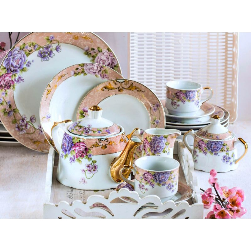 VICENZA DINNER SET D88 SET PERLENGKAPAN MAKAN Piring gelas