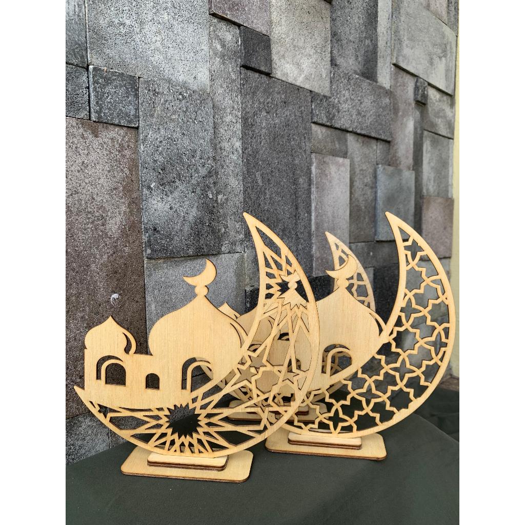 Dekorasi lampu lebaran idul fitri properti foto + bonus lilin