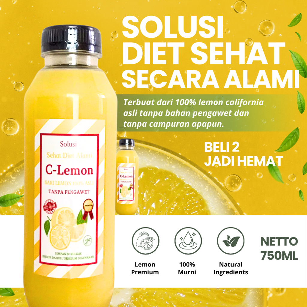 

Paket Hemat 2 Botol Sari Lemon California (500 ML + 250 ML) Fresh Sari Lemon Jus Lemon Murni 100%