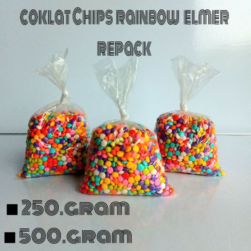 

Coklat Chips Rainbow Elmer Repack | 500gr | 250gr | [ Original ]