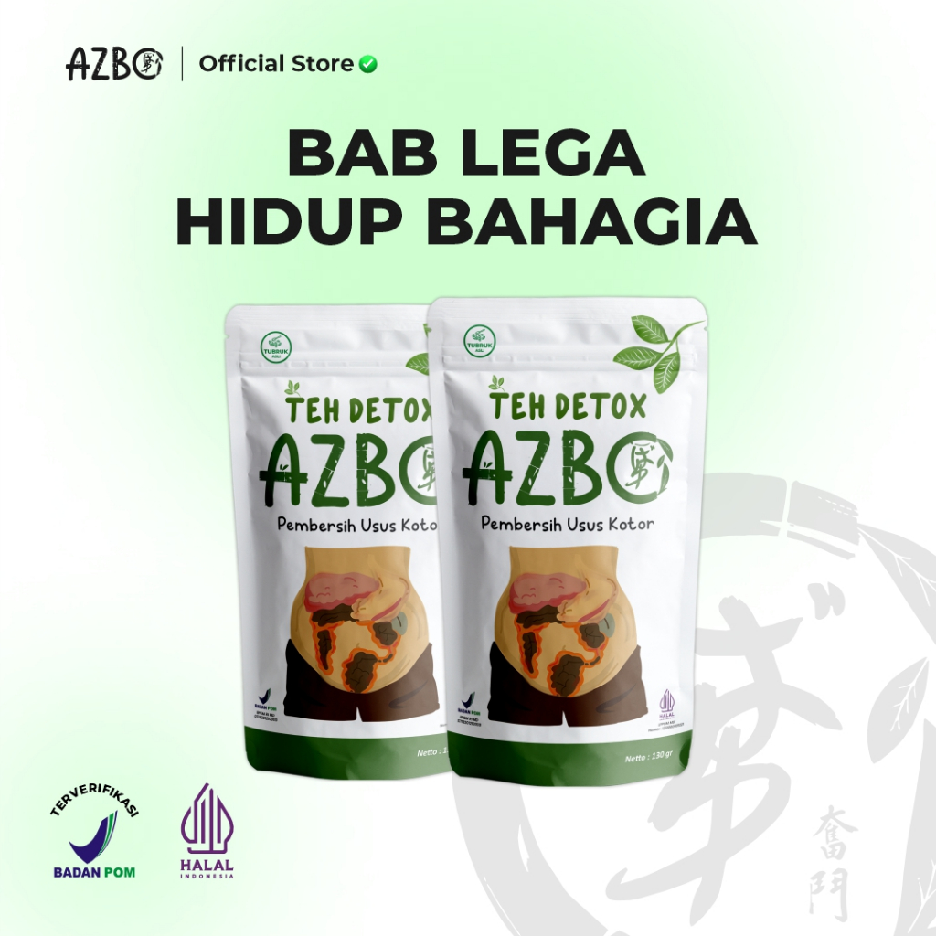 

[ORIGINAL] AZBO TEH DETOX Pembersih Usus Kotor BAB Lega Untuk Atasi Sembelit- 1 Pouch (Isi 130 Gram)