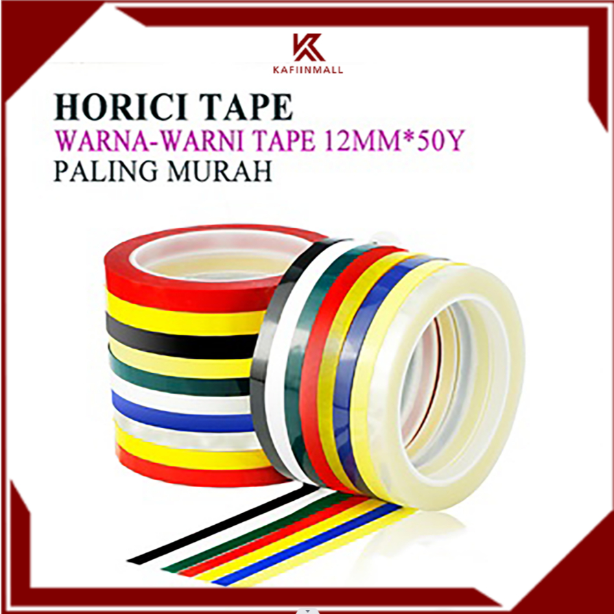 

HORICI TAPE 12MM*50Y WARNA-WARNI Perekat Murah Super Kuat LAKBAN ISOLASI WARNA-WARNI
