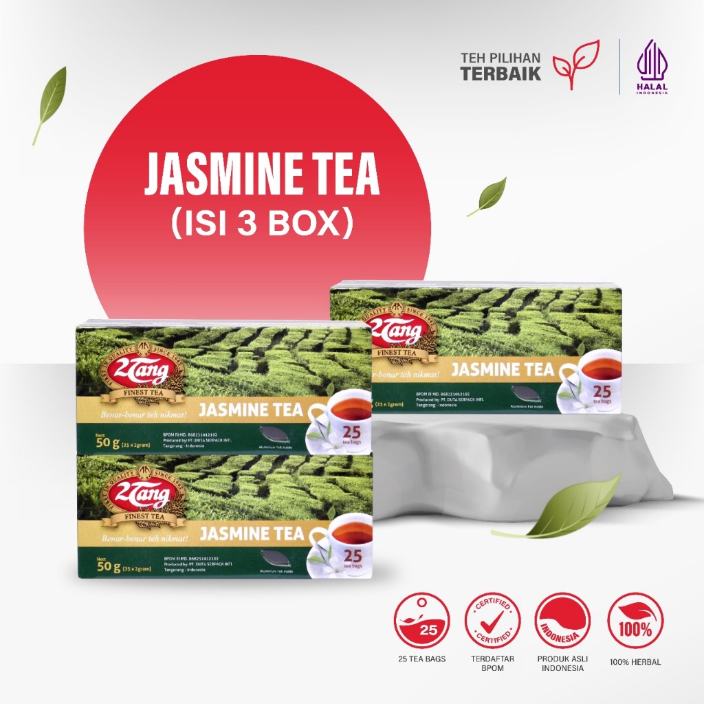 

2Tang Jasmine Tea Reguler Teh Celup 50gr [3 box @25 kantong/ 2 gr]