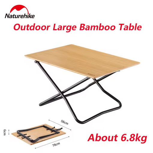 MEJA CAMPING BAMBU NATUREHIKE NH22JU012 - MEJA OUTDOOR