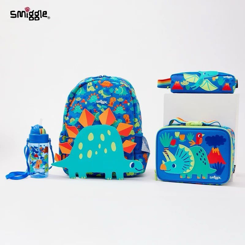 Tas Smiggle Anak Laki - Laki Seri Dino Stego Ransel Backpack / Lunch Bag / Lunch Box / Trolley