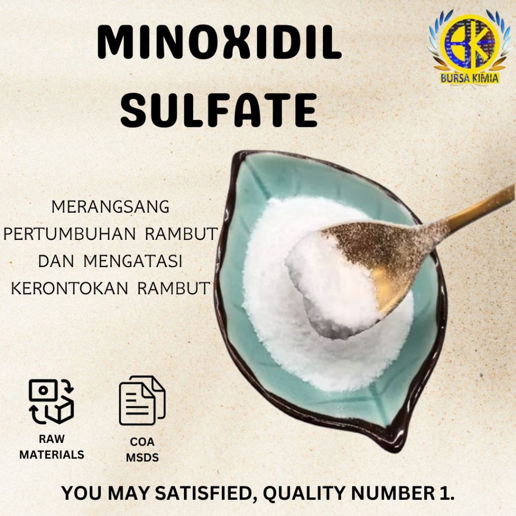 Bubuk Serum Penumbuh Rambut Minoxidil Sulfate 10gr / Minoksidil Mengatasi Kerontokan Rambut