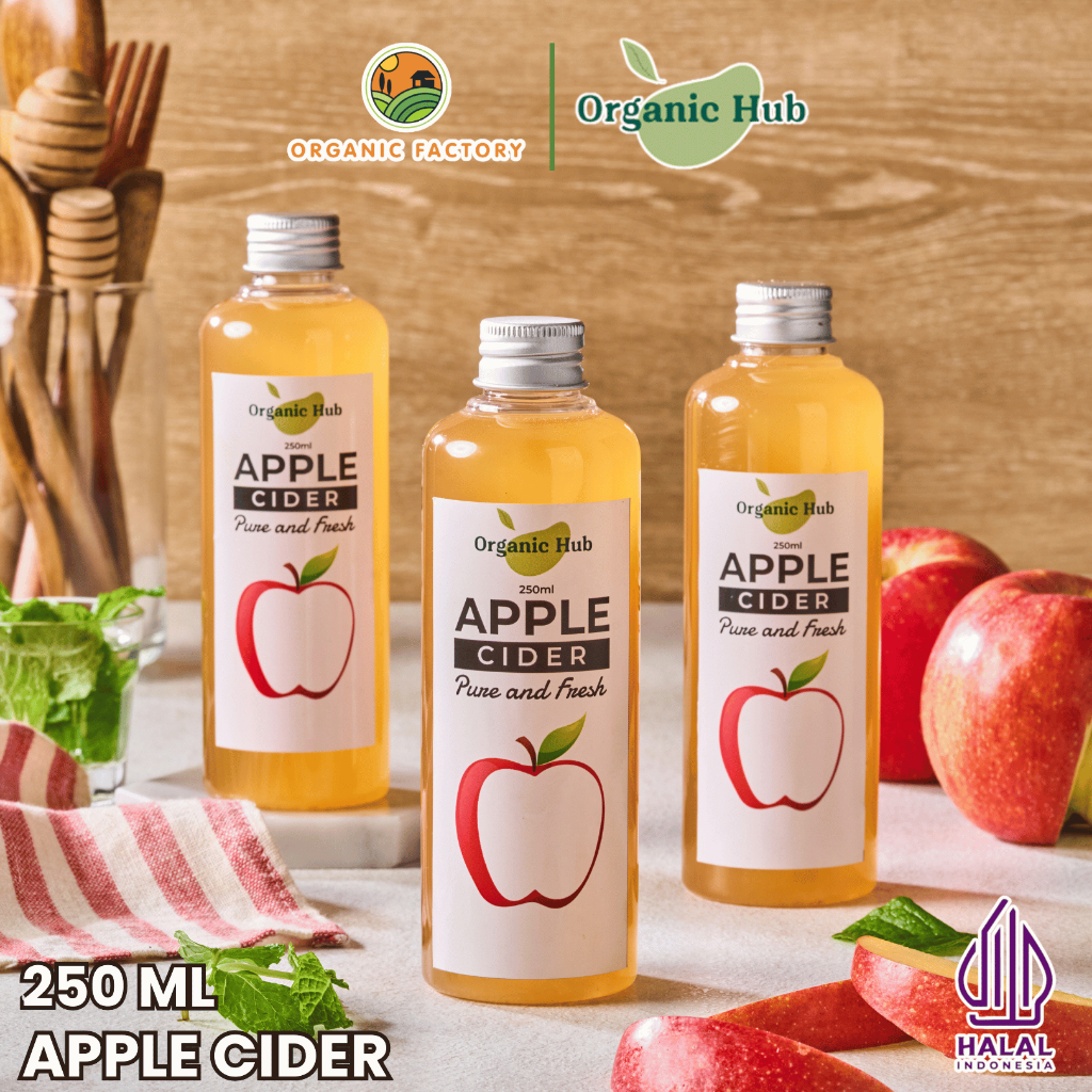 

Organic Hub Paket Hemat 3 in 1 Cuka Apel 250ml Apple Cider Vinegar With The Mother Premium Original