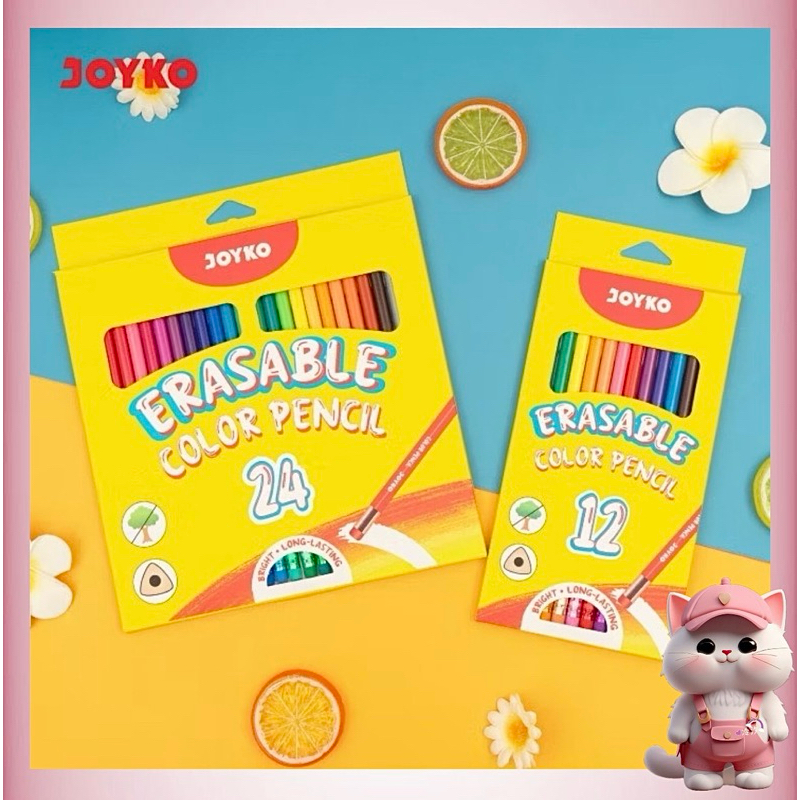 

N206 Erasable Color Pencil / Pensil Warna Dapat Dihapus Joyko CP-0130 Triangle Grip