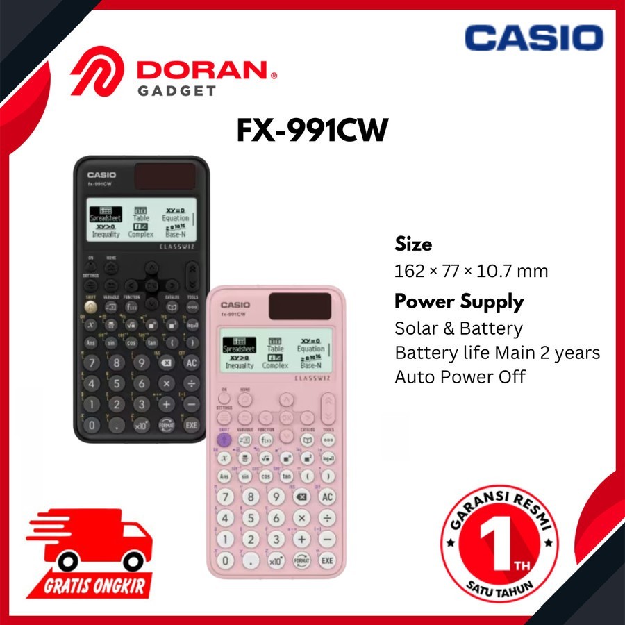 

Kalkulator Casio FX-991CW Scientific Calculator Auto Power Off Garansi Resmi